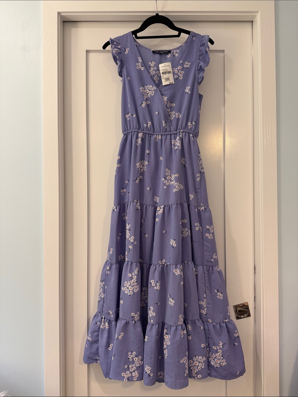 one clothing Lavender Floral Tiered Maxi Dress